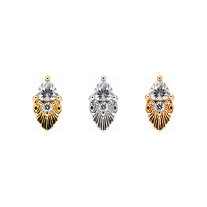 Utopia CZ Threadless End 14k AuAdore — Yellow, White, and Rose Gold comparison