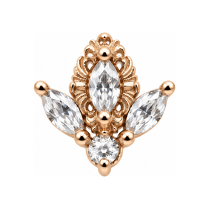 Versailles CZ 16g Threaded End 14k AuAdore — Rose Gold
