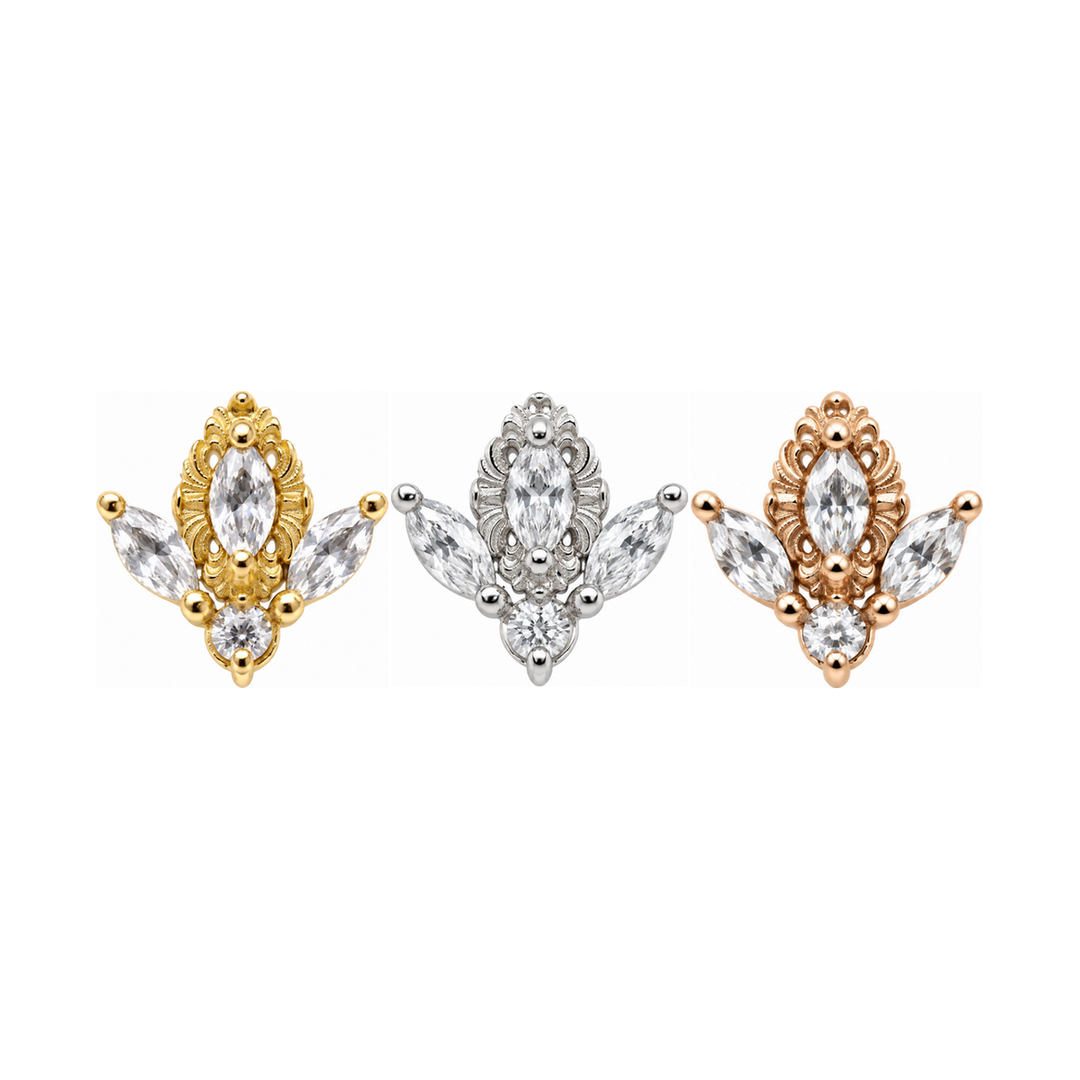 Versailles Lab Diamond End 14k (T2) AuAdore — Yellow, White, and Rose Gold comparison