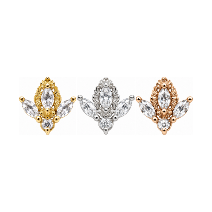 Versailles Lab Diamond End 14k (T2) AuAdore — Yellow, White, and Rose Gold comparison