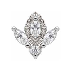 Versailles CZ Threadless End (T15) 14k AuAdore — White Gold
