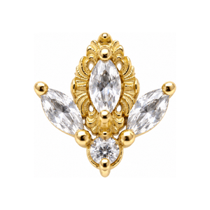 Versailles CZ Threadless End (T15) 14k AuAdore — Yellow Gold