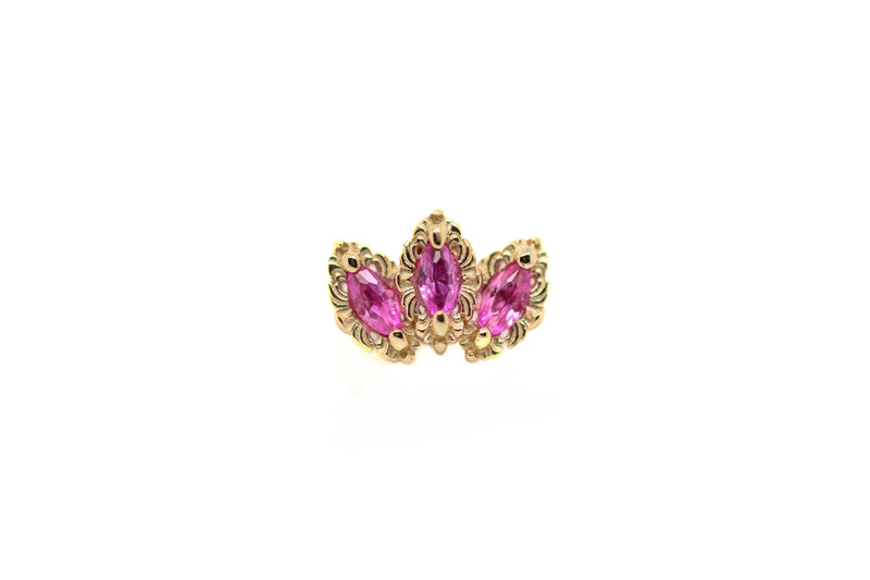 Baroque Lab Pink Sapphire End Auadore 14k