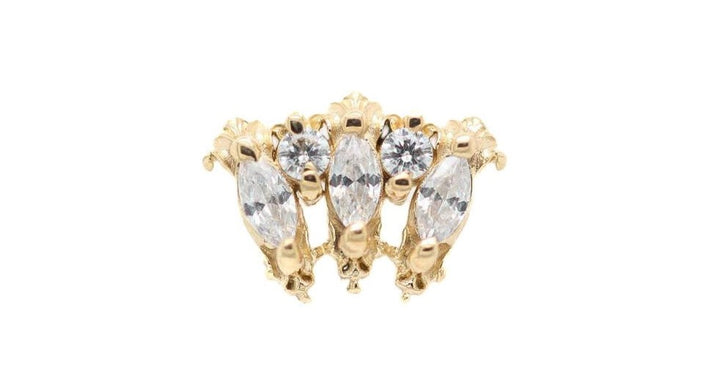 London Jayne CZ Threaded End 14k (T15) — AuAdore 14k gold threaded end
