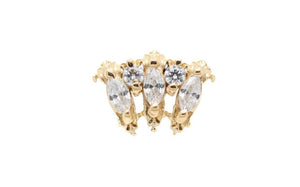 London Jayne Diamond Threadless End Auadore 14k