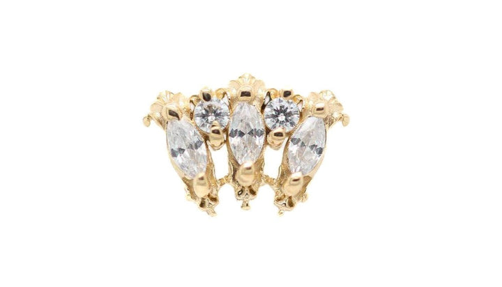 London Jayne CZ Threadless End 14k (T15) — AuAdore 14k gold threadless end