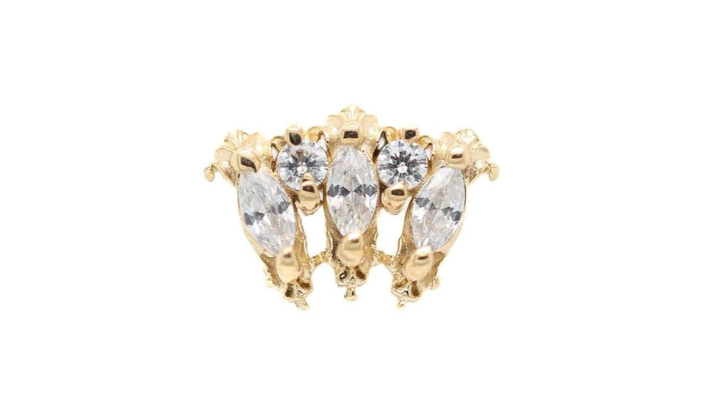 London Jayne CZ Threadless End Auadore 14k