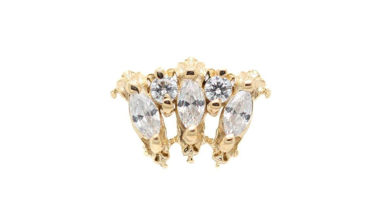 London Jayne CZ Threadless End Auadore 14k