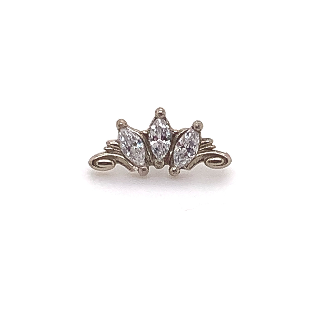 Grandeur CZ Threadless End 14k (T15) — AuAdore 14k gold threadless end