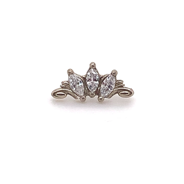 Grandeur CZ Threadless End 14k (T15) — AuAdore 14k gold threadless end