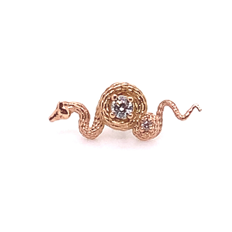 Rebirth CZ Threaded End Auadore 14k