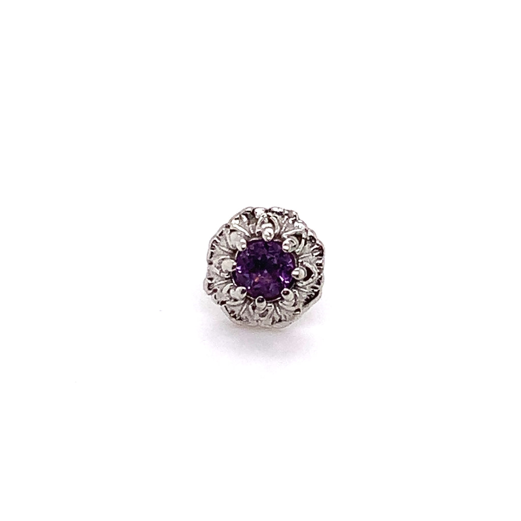 Rome Amethyst Threadless End Auadore 14k