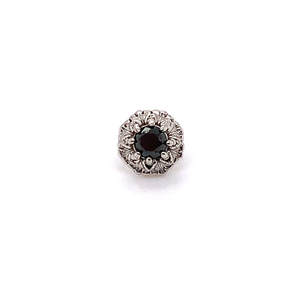 Rome Black Diamond Threadless End Auadore 14k