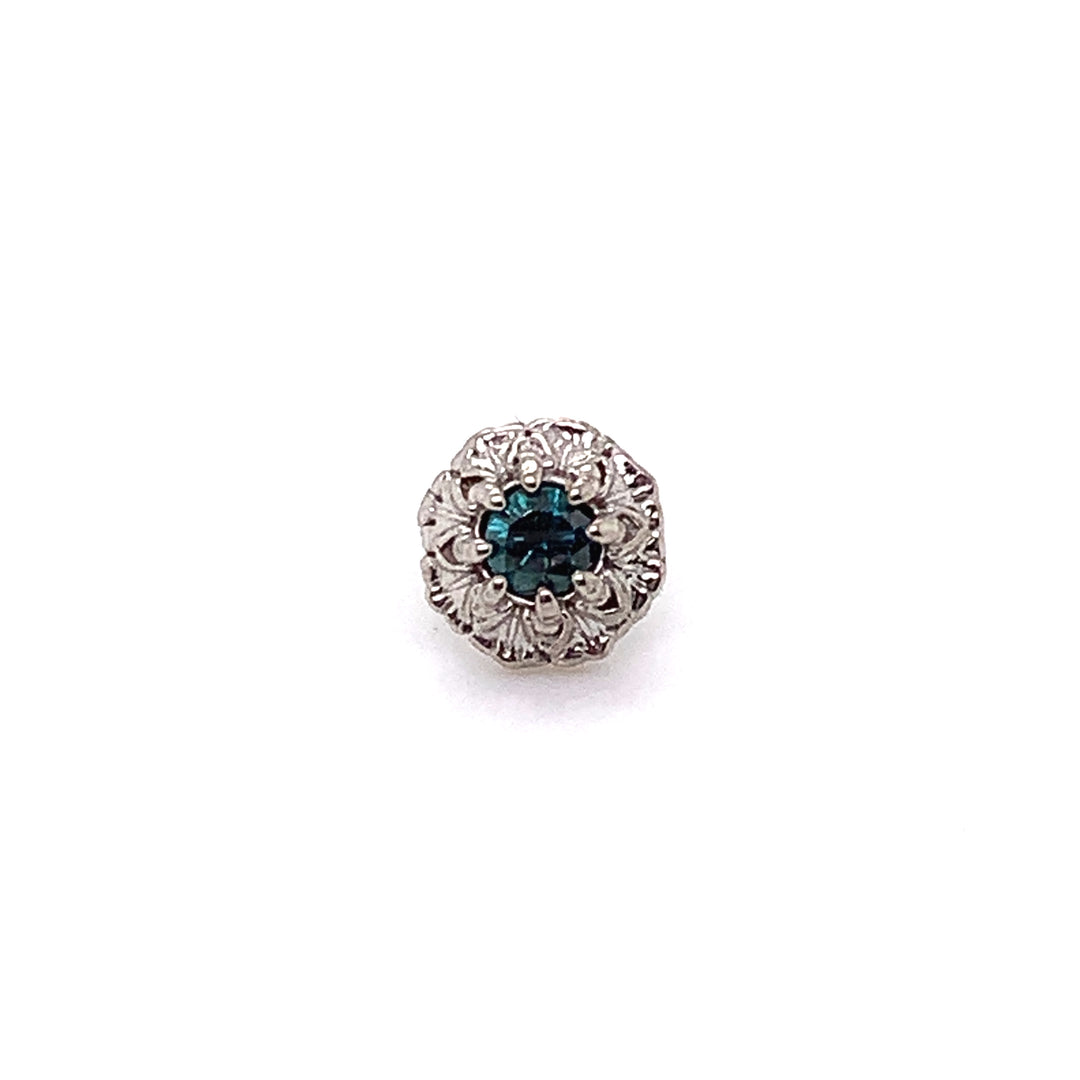 Rome Blue Diamond Threadless End 14k — AuAdore 14k gold threadless end