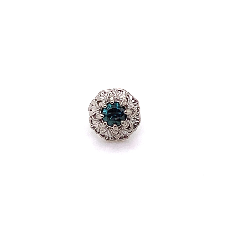 Rome Blue Diamond Threadless End Auadore 14k