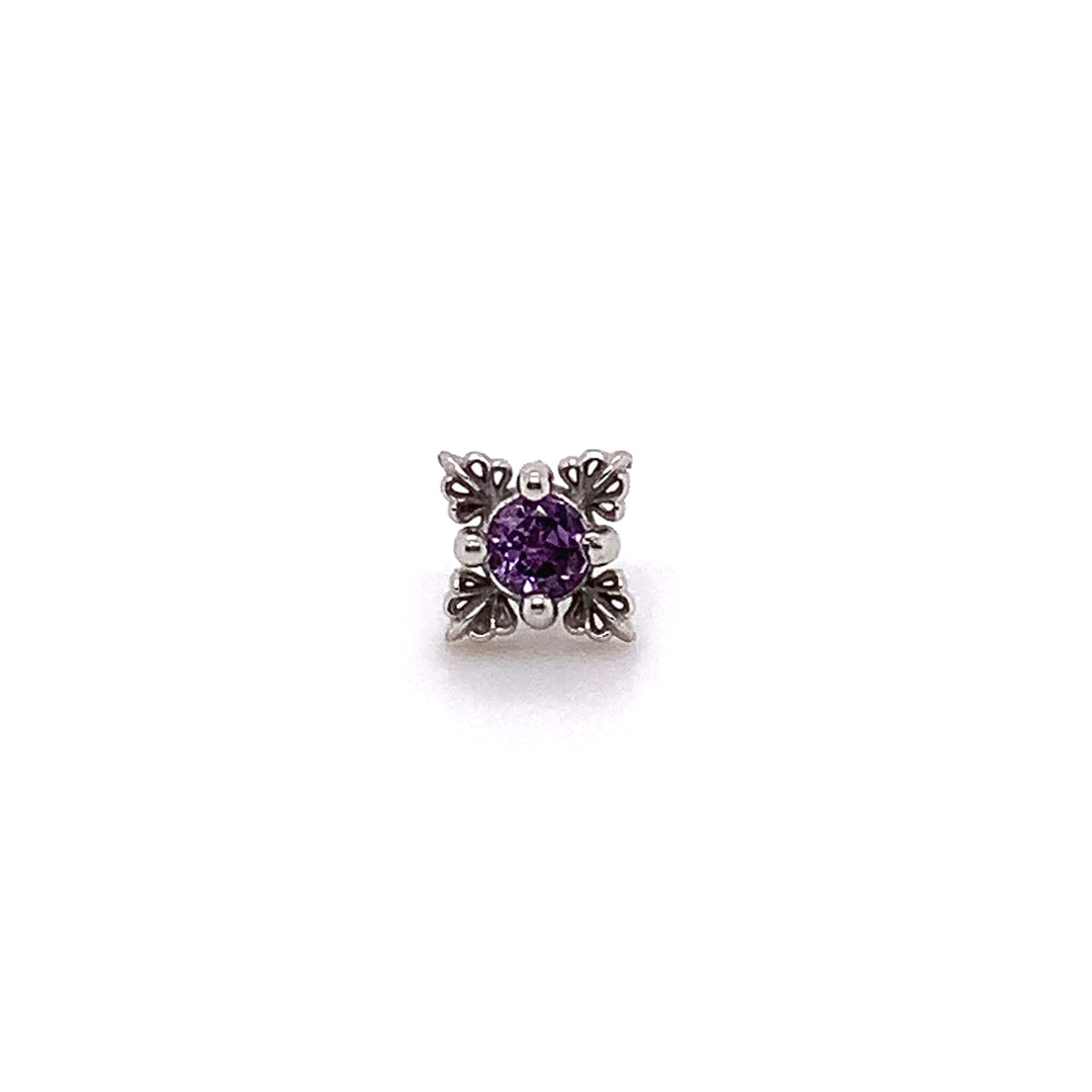Ophelia Threadless End Amethyst 14k — AuAdore 14k gold threadless end