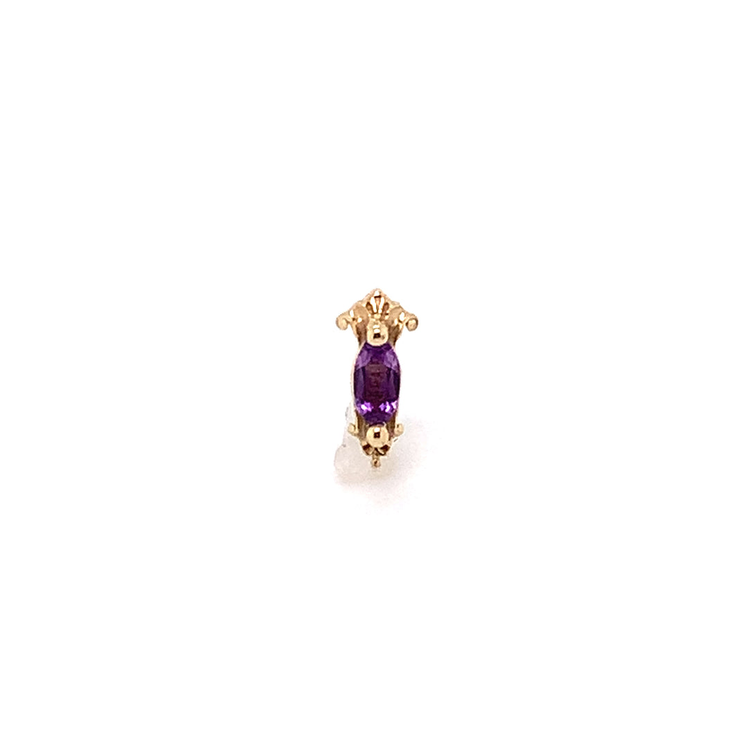 Empress Amethyst Threadless End 14k (T6) — AuAdore 14k gold threadless end