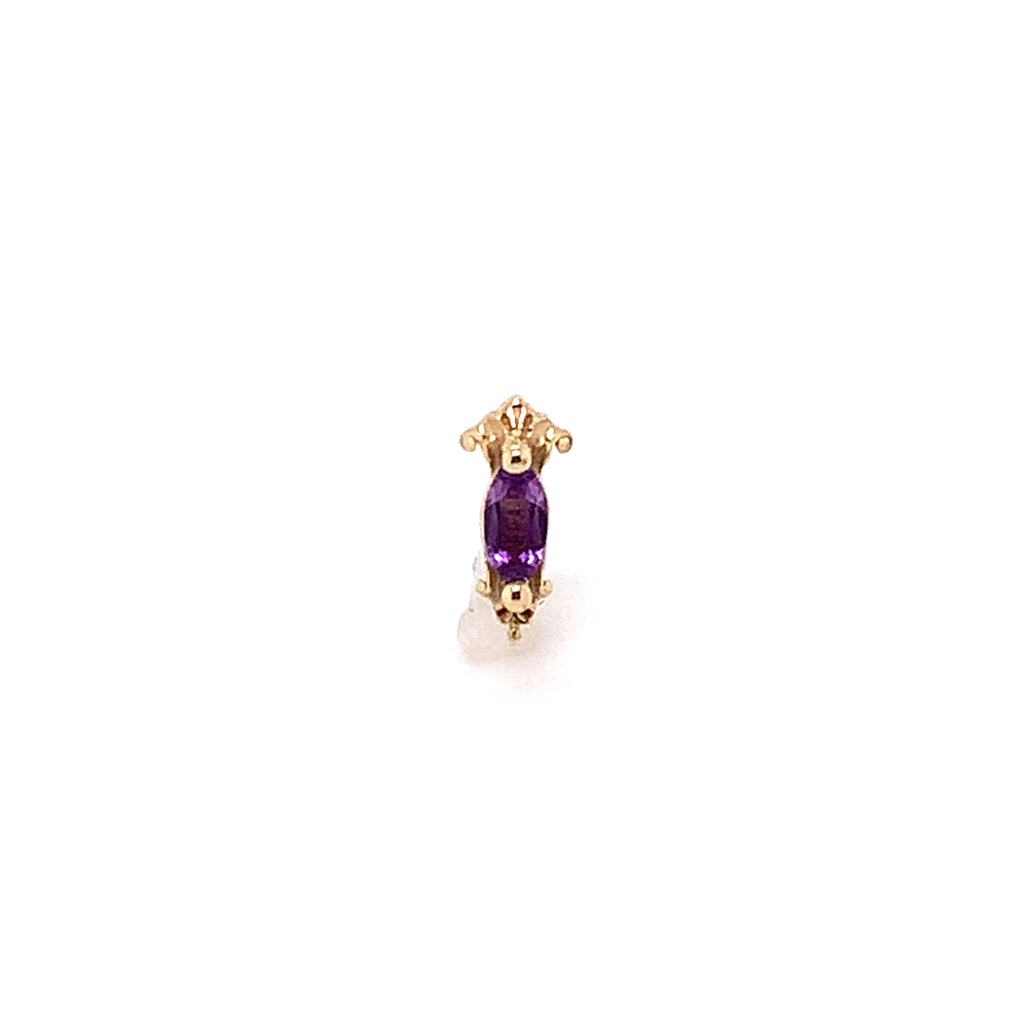 Empress Amethyst Threadless End Auadore 14k