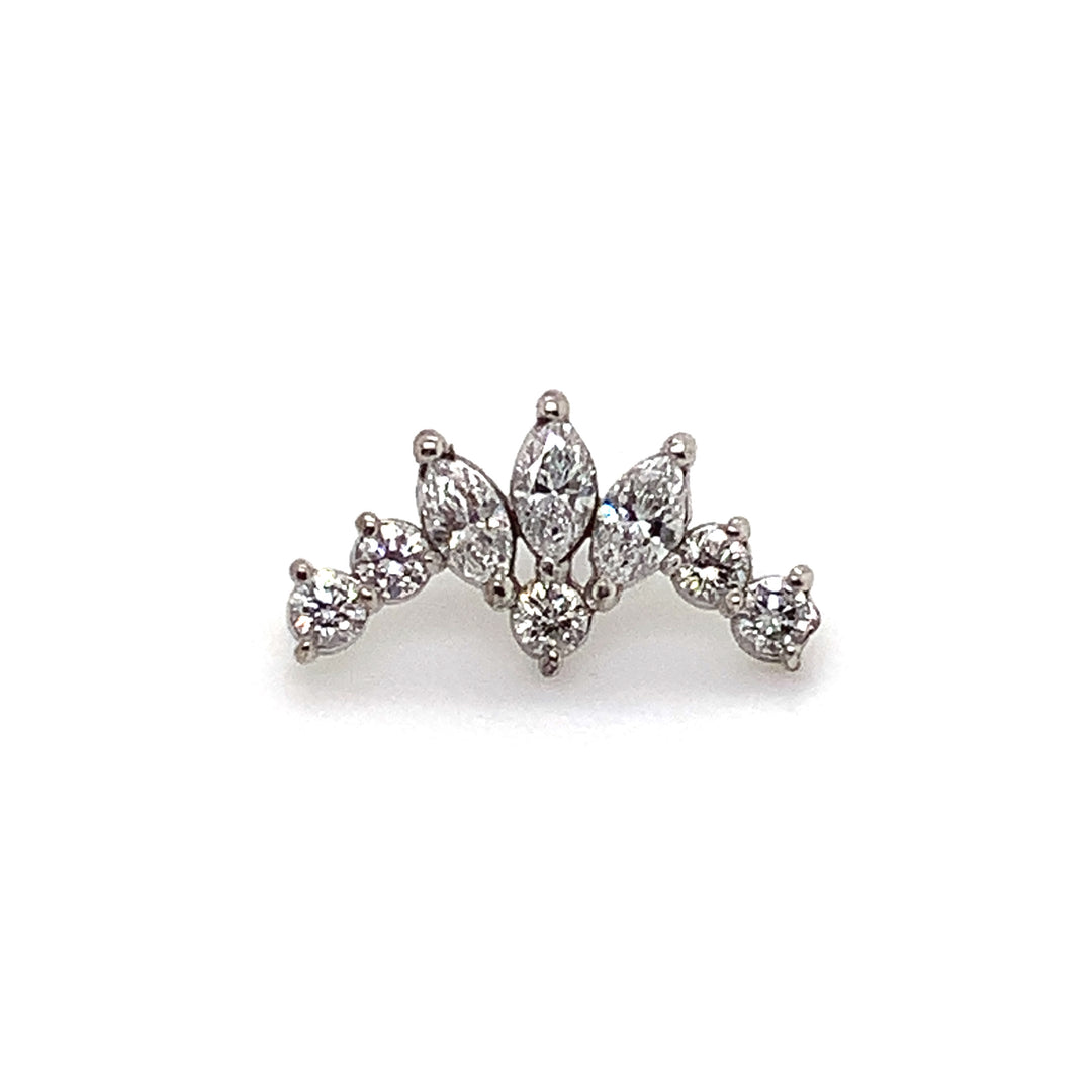 Splendor Diamond Threadless End 14k — AuAdore 14k gold threadless end