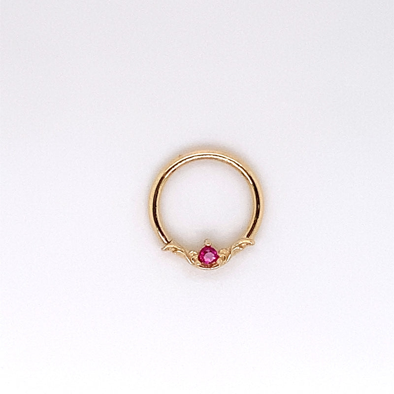 AuAdore 16g 14k Bishop Lab Ruby Ring