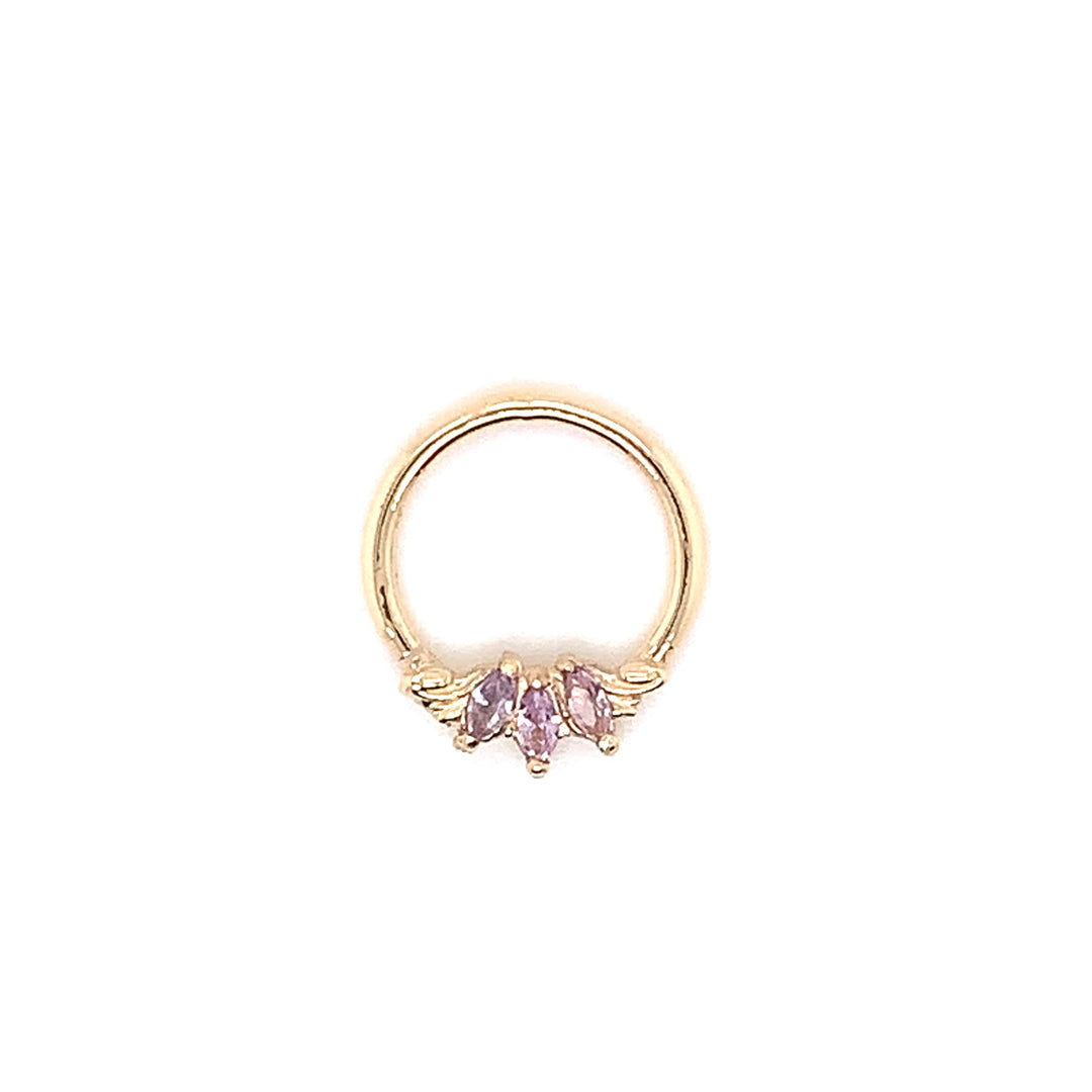 Grandeur Lab Pink Sapphire Ring 16g 14k — AuAdore 14k gold ring
