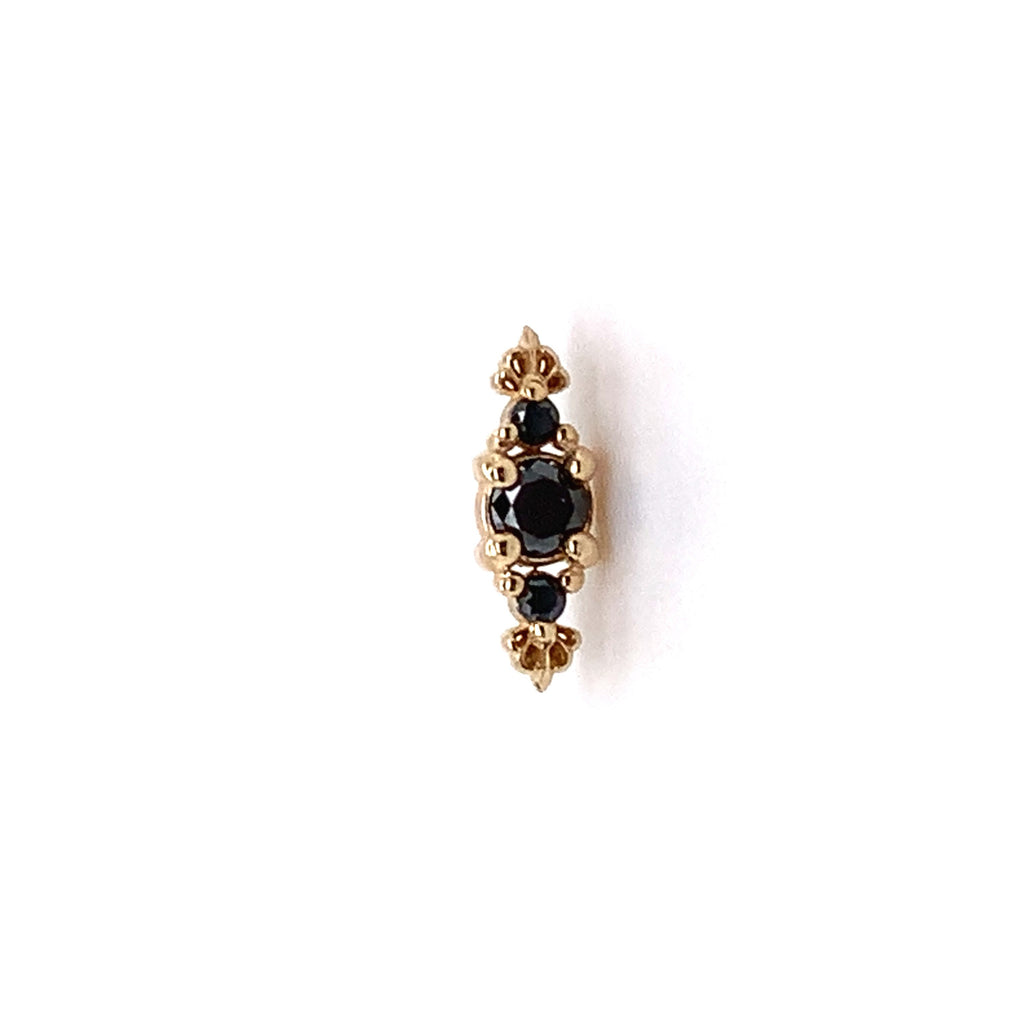 Heiress Black Diamond Threadless End Auadore 14k