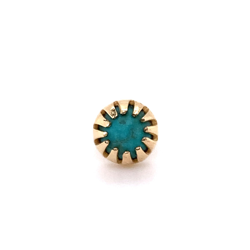 Cathedral Turquoise Threadless End Auadore 14k