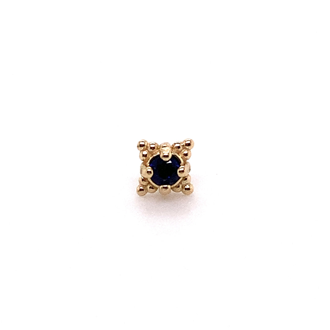 Reign Lab Blue Sapphire Threadless End 14k — AuAdore 14k gold threadless end