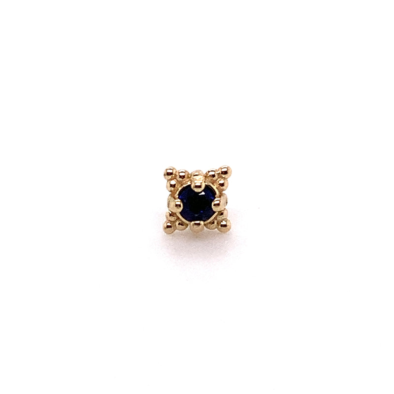 Reign Lab Blue Sapphire Threadless End Auadore 14k