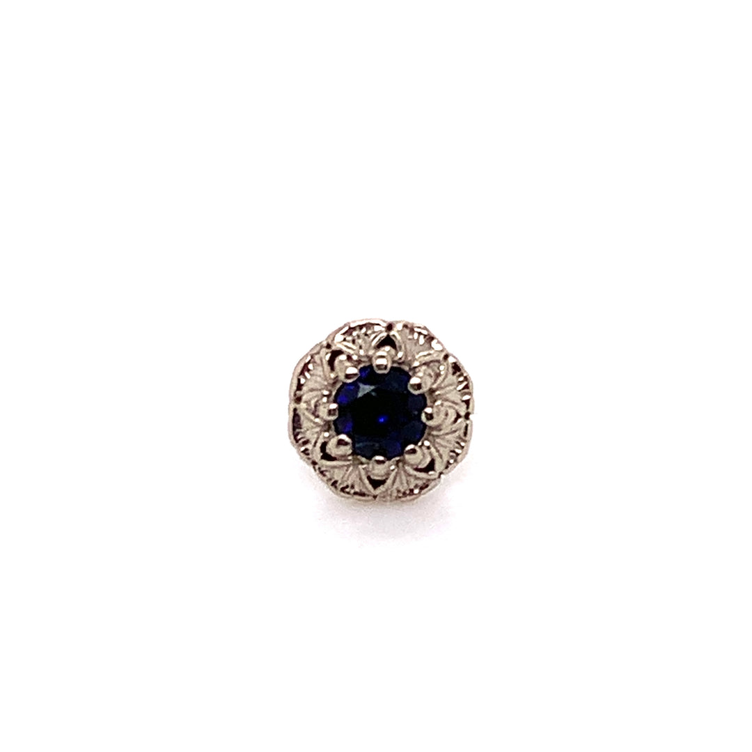 Rome Lab Blue Sapphire Threadless End 14k — AuAdore 14k gold threadless end