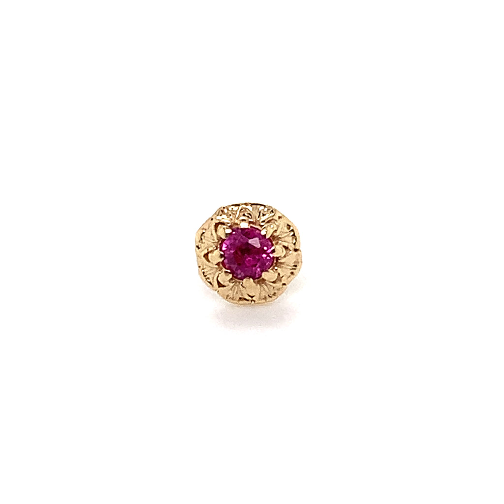 Rome Lab Pink Sapphire Threadless End Auadore 14k