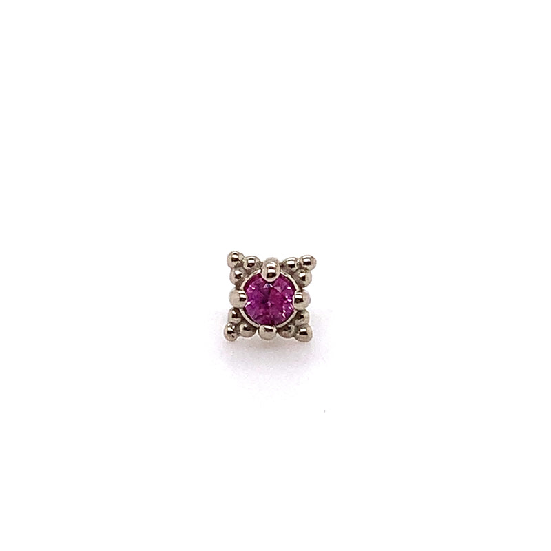 Reign Lab Pink Sapphire Threadless End Auadore 14k