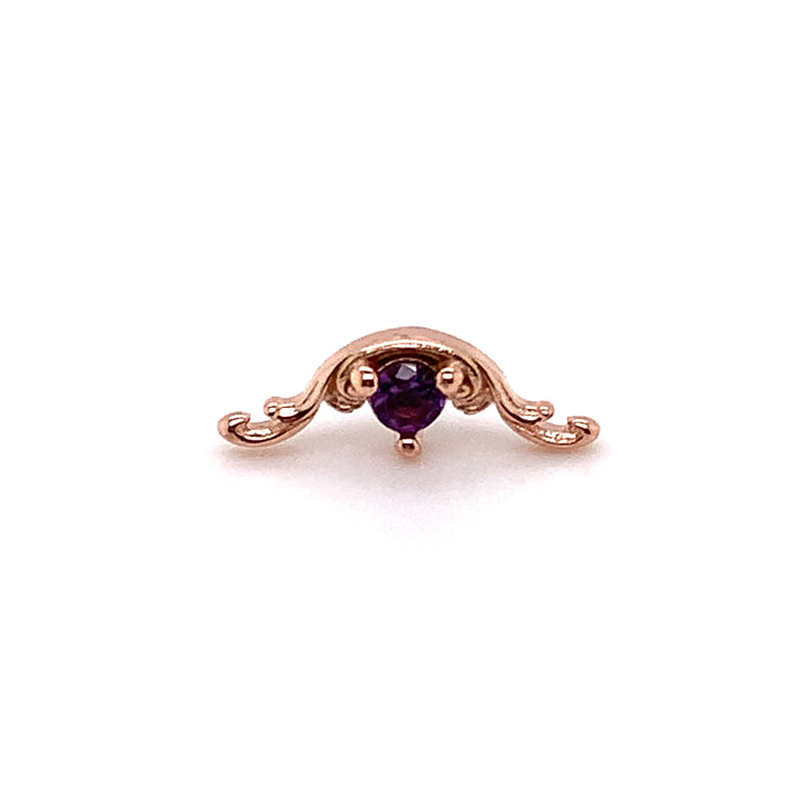 Bishop Amethyst Threadless End 14k (T7) — AuAdore 14k gold threadless end