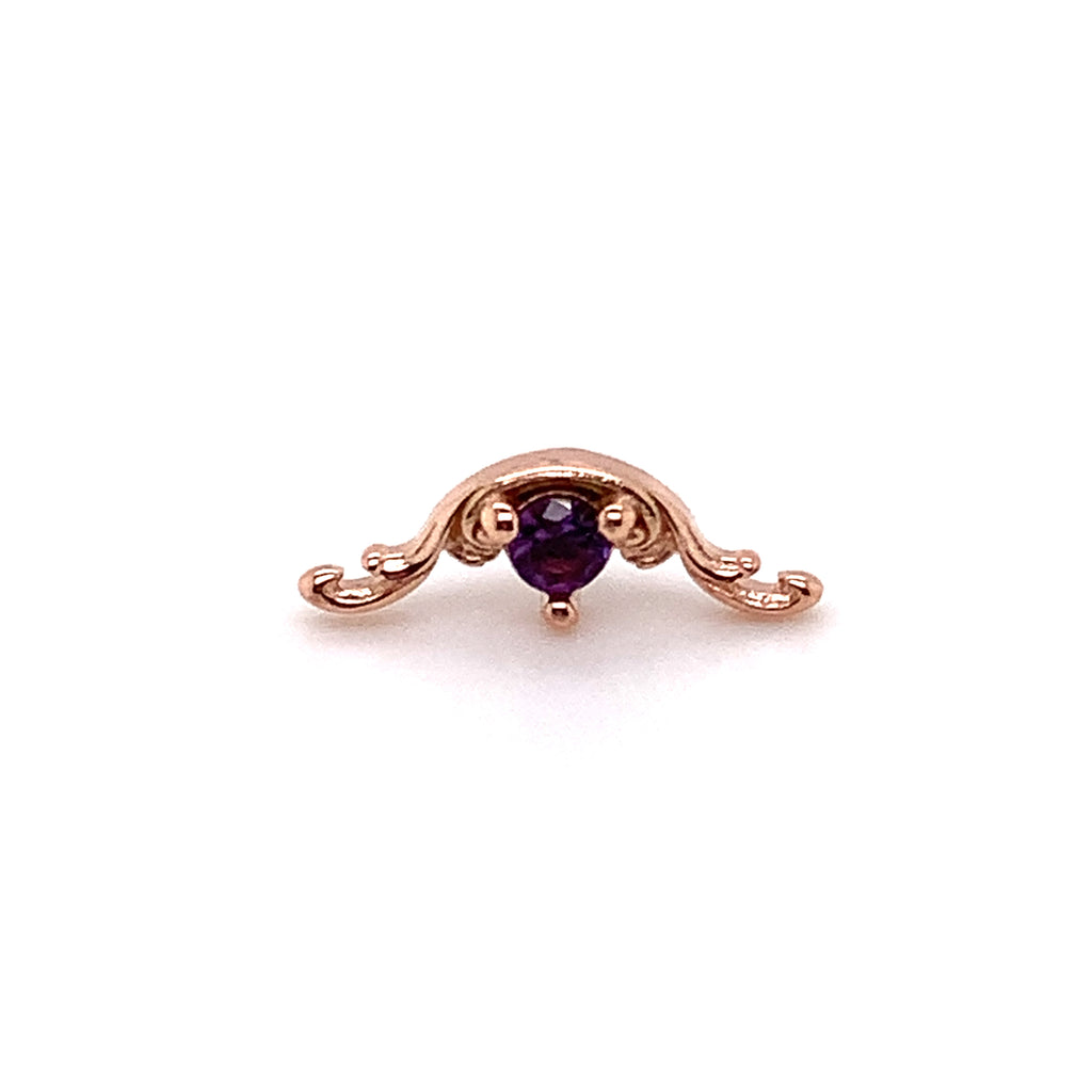 Bishop Amethyst Threadless End Auadore 14k