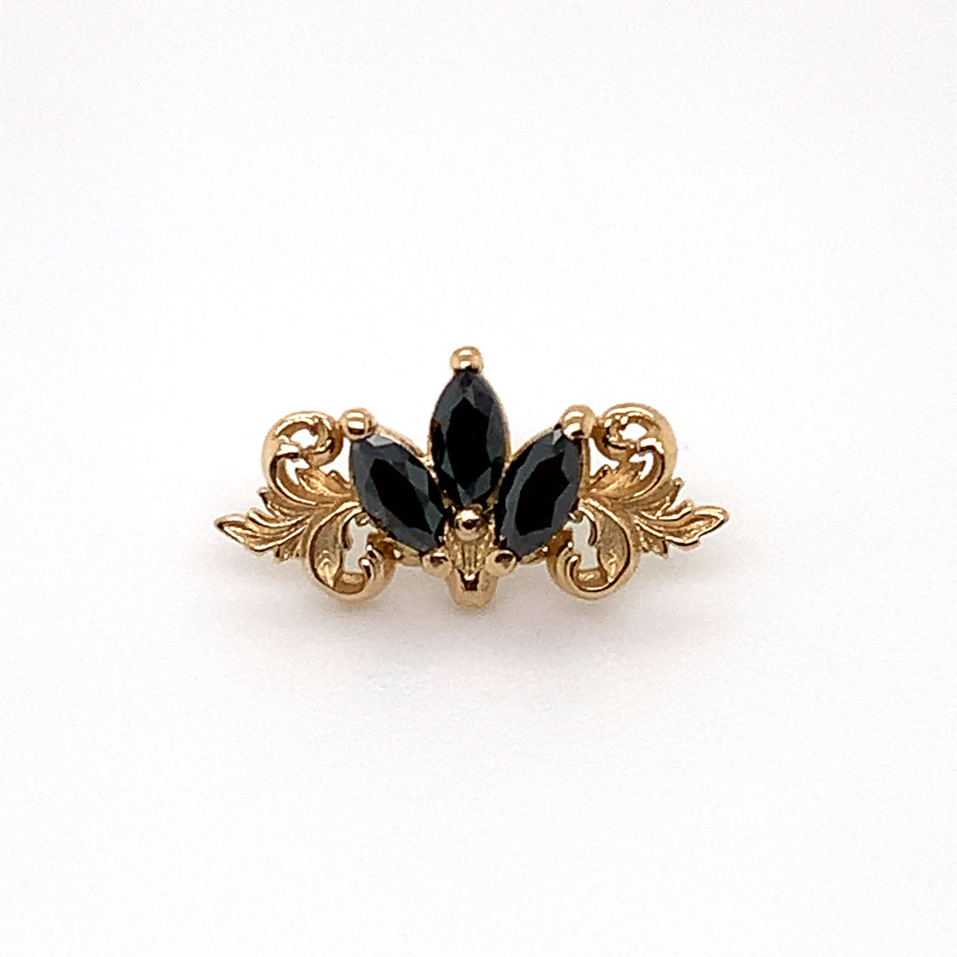 Redemption Black Diamond Threadless End 14k (T7) — AuAdore 14k gold threadless end