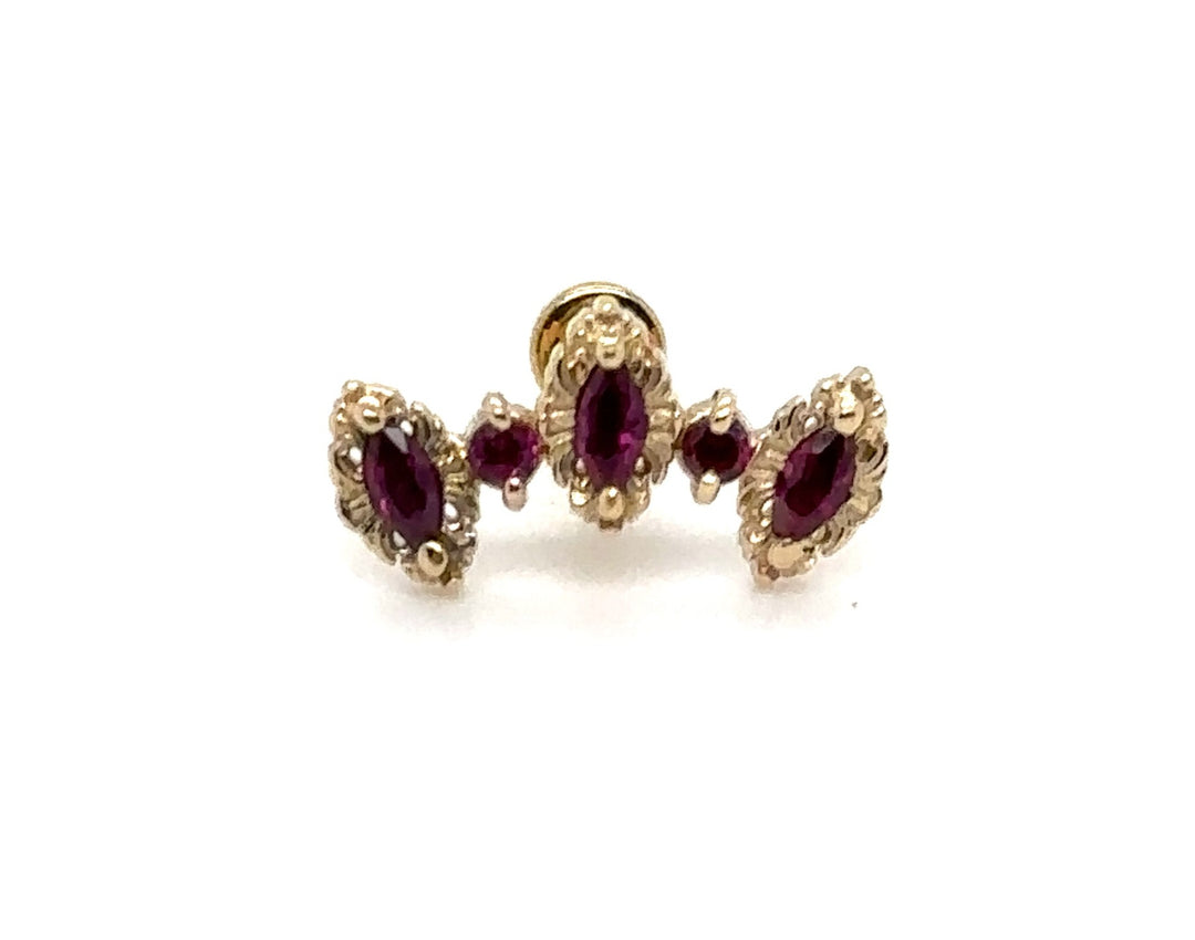 Majesty Lab Ruby Threaded End 14k — AuAdore 14k gold threaded end