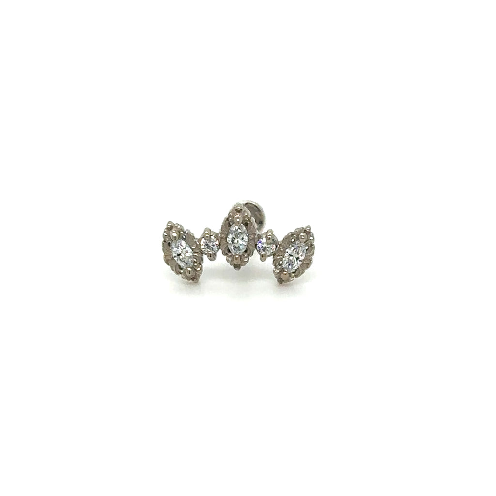 Majesty Genuine Diamond Threaded End Auadore 14k