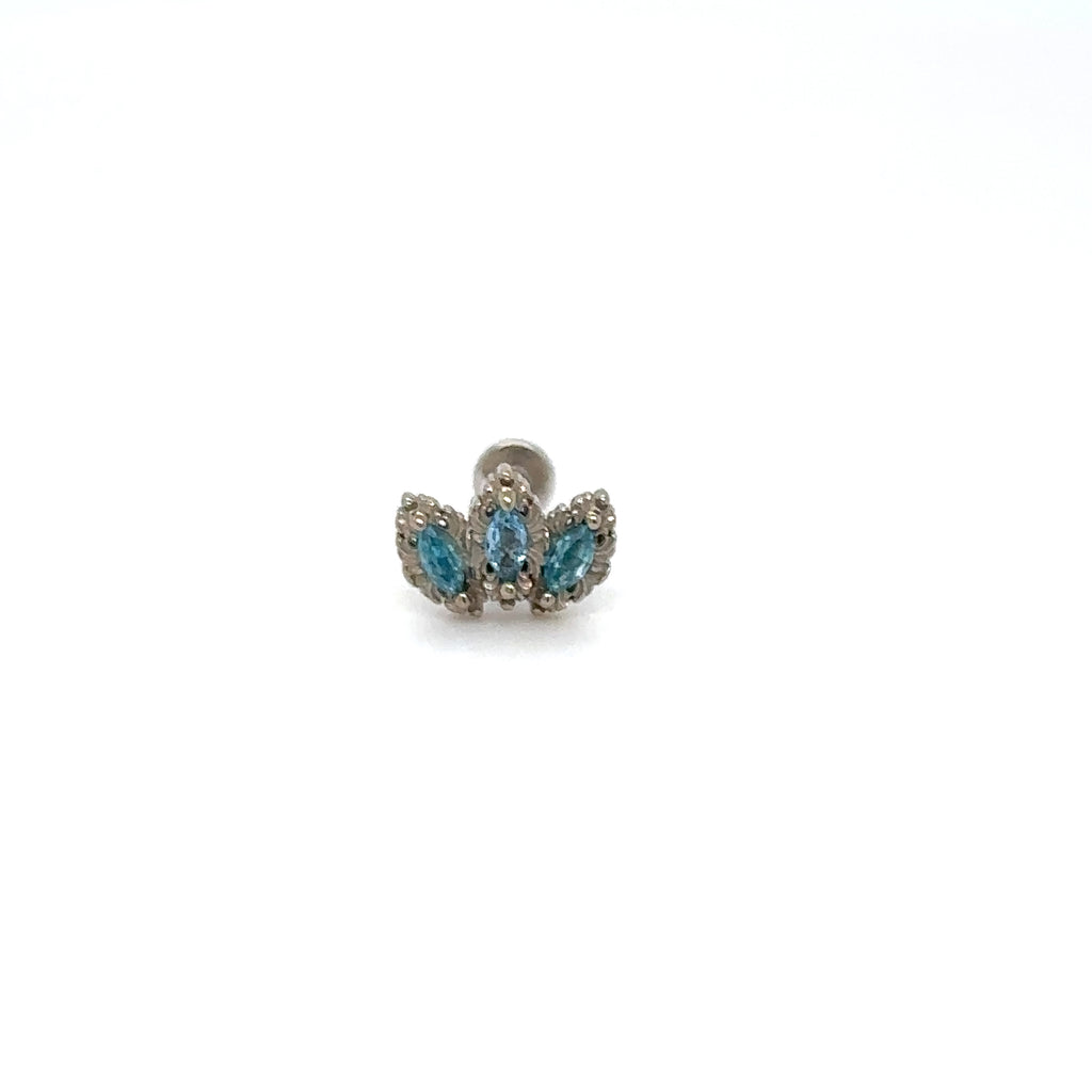 Baroque Swiss Blue Topaz Threaded End Auadore 14k