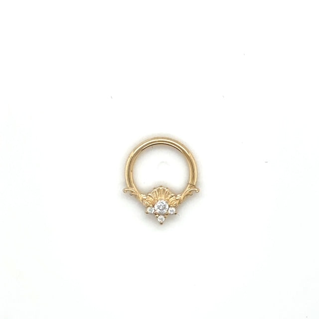 Lennox CZ Ring 16g 14k — AuAdore 14k gold ring