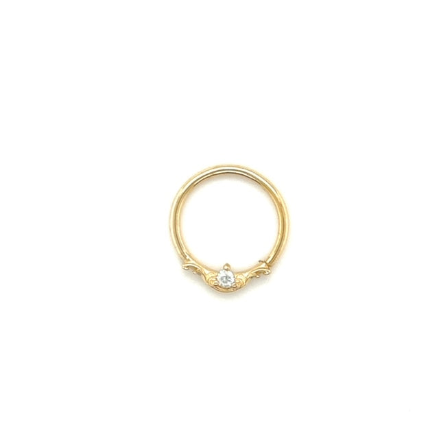 Bishop CZ Ring 16g 14k — AuAdore 14k gold ring