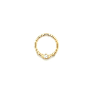 AuAdore 16g 14k Bishop Lab White Opal Ring