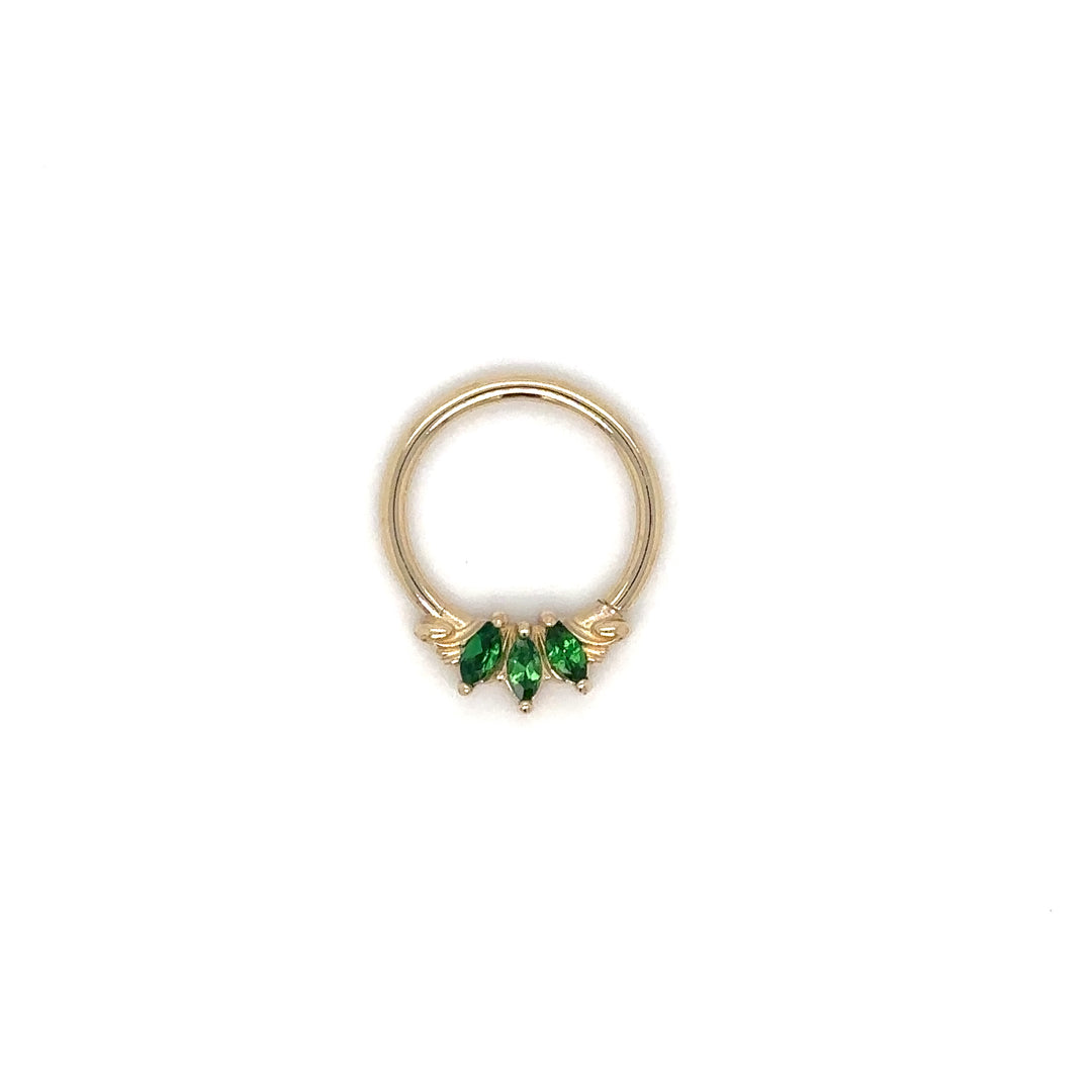 Grandeur Tsavorite Ring 16g 14k — AuAdore 14k gold ring