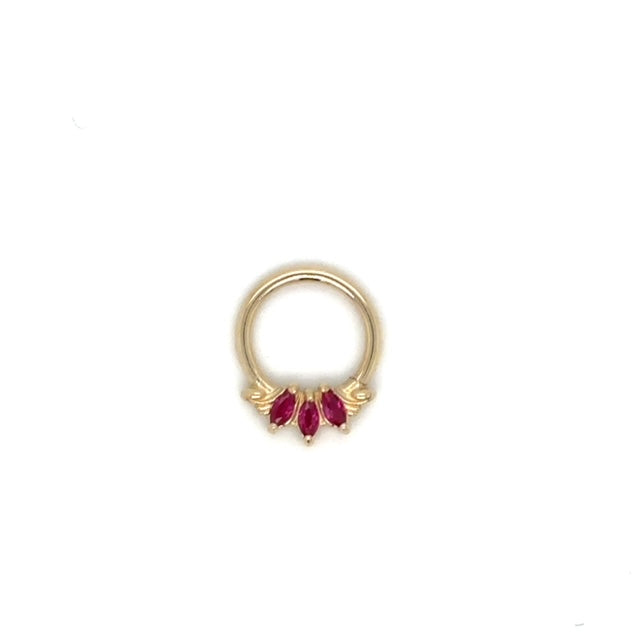 Grandeur Lab Ruby Ring 16g 14k — AuAdore 14k gold ring (view 2)