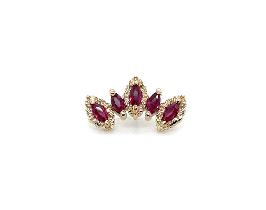 Monarchy Lab Ruby 16g TH End 14k — AuAdore 14k gold threaded end