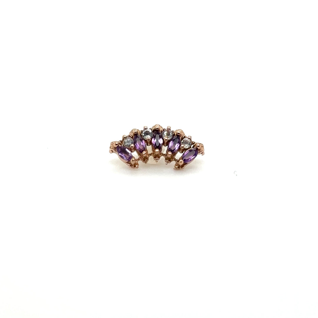 Lady Jane Amethyst w/ Rainbow Moonstone Threadless End 14k — AuAdore 14k gold threadless end