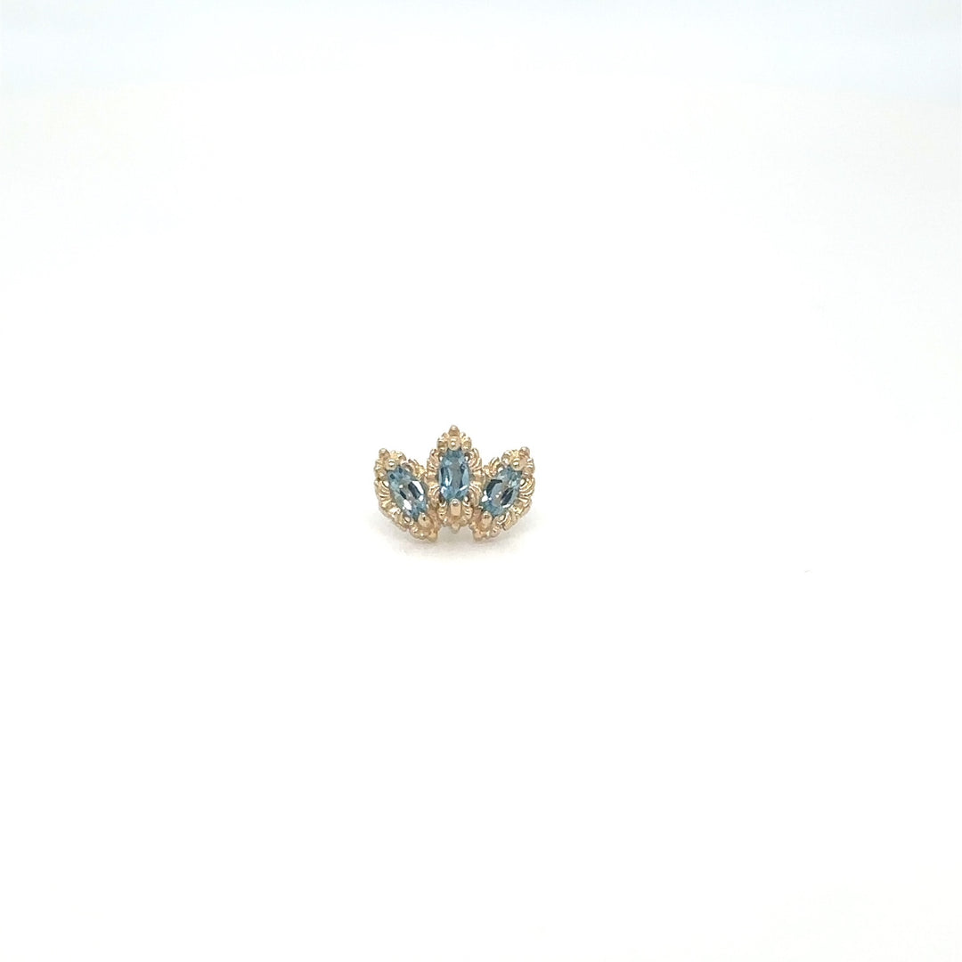 Baroque Swiss Blue Topaz Threadless End 14k — AuAdore 14k gold threadless end