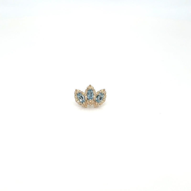 Baroque Swiss Blue Topaz Threadless End Auadore 14k