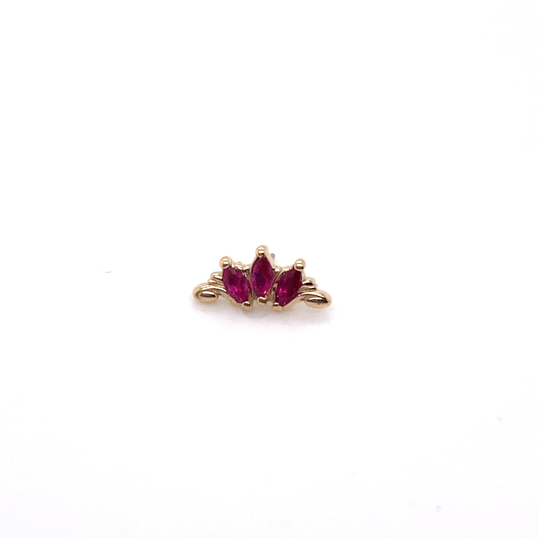 Grandeur Lab Ruby Threadless End 14k — AuAdore 14k gold threadless end