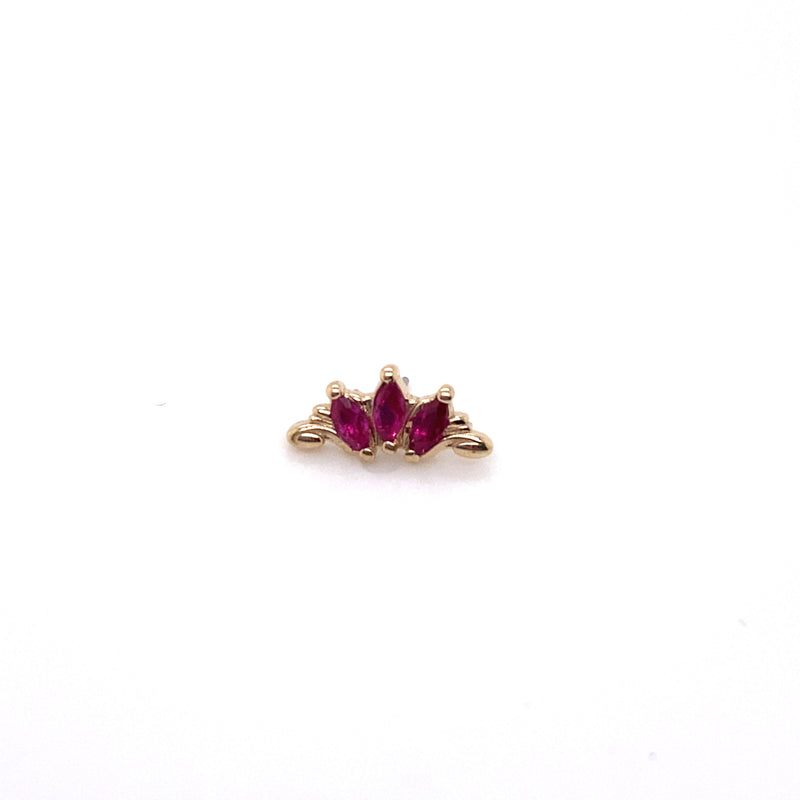 Grandeur Lab Ruby Threadless End Auadore 14k