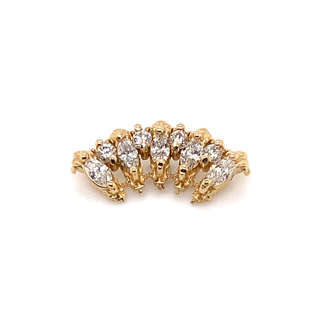 Lady Jane White Diamond Threadless End 14k — AuAdore 14k gold threadless end